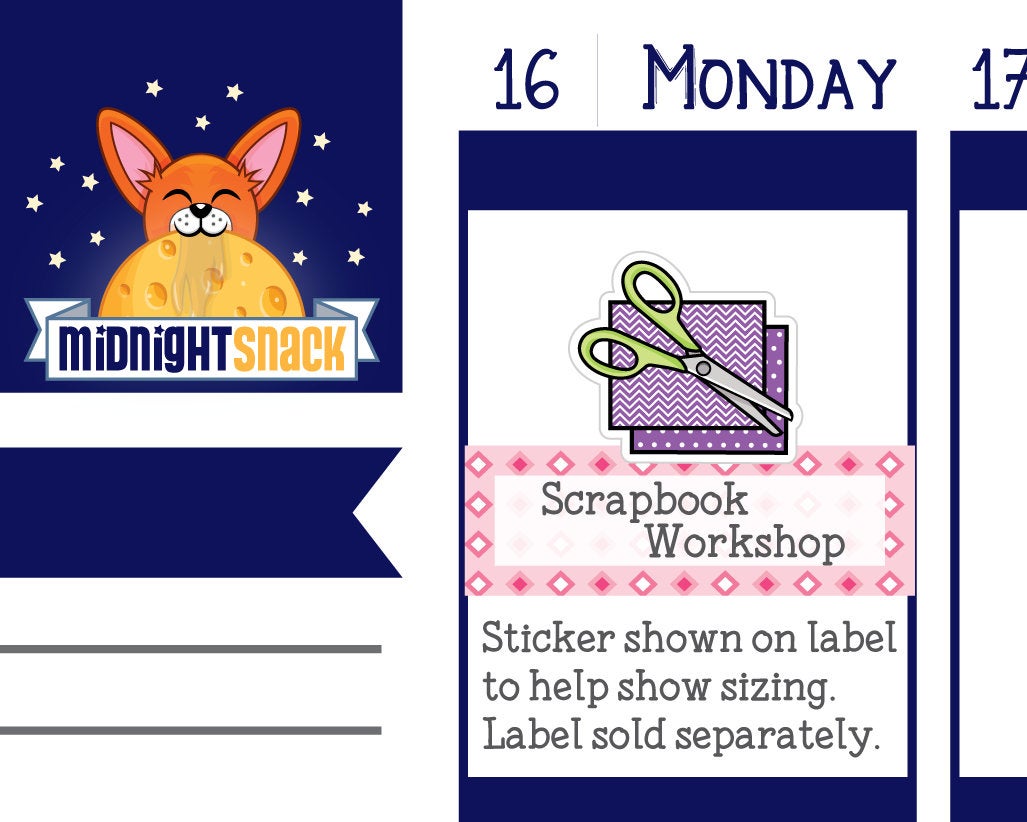 Paper Craft Icon: Scrapbooking Planner Stickers Midnight Snack Planner