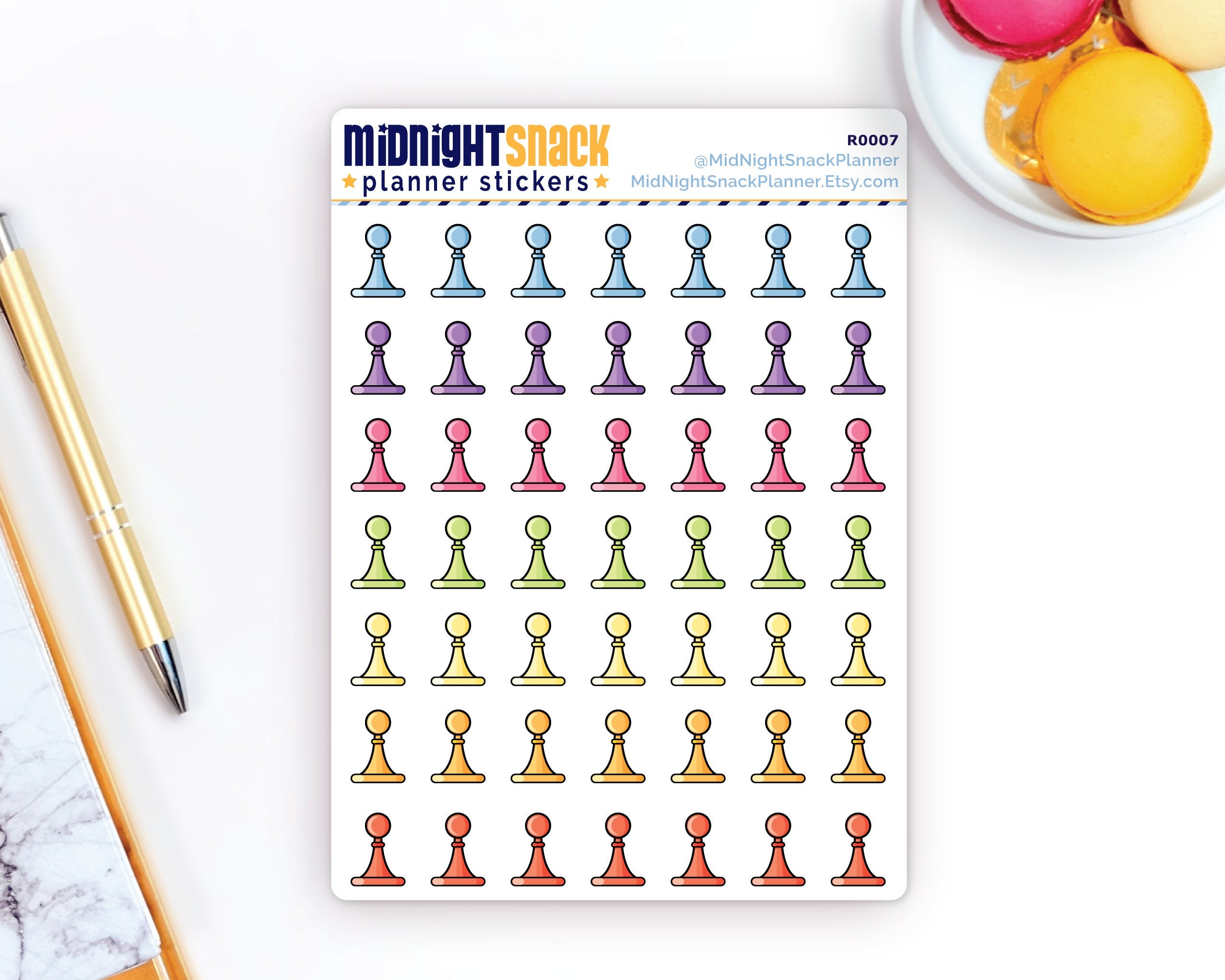 Board Game Icon: Fun and Games Planner Stickers Midnight Snack Planner