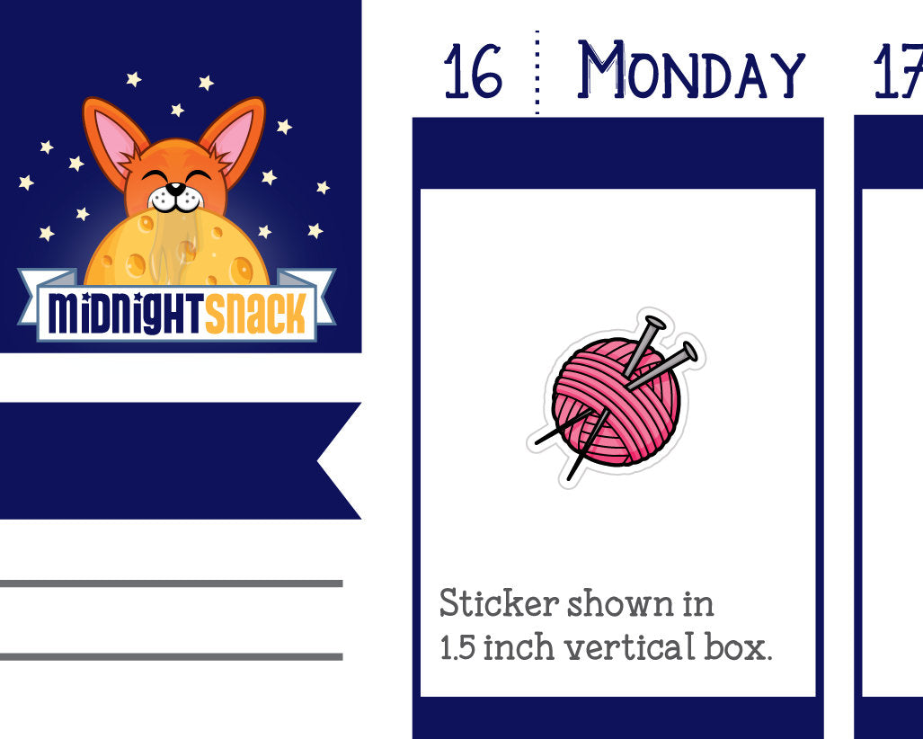 Knitting Icon: Craft Planner Stickers Midnight Snack Planner