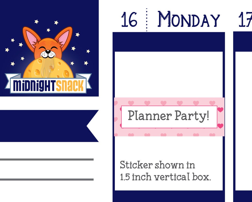 Pink Patterned Quarter Boxes Planner Stickers Midnight Snack Planner