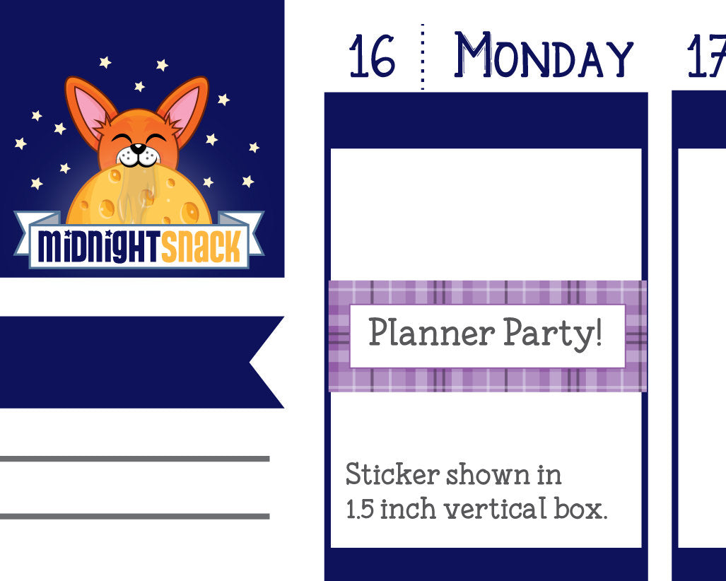 Plaid Multi Colored Quarter Boxes Planner Stickers Midnight Snack Planner
