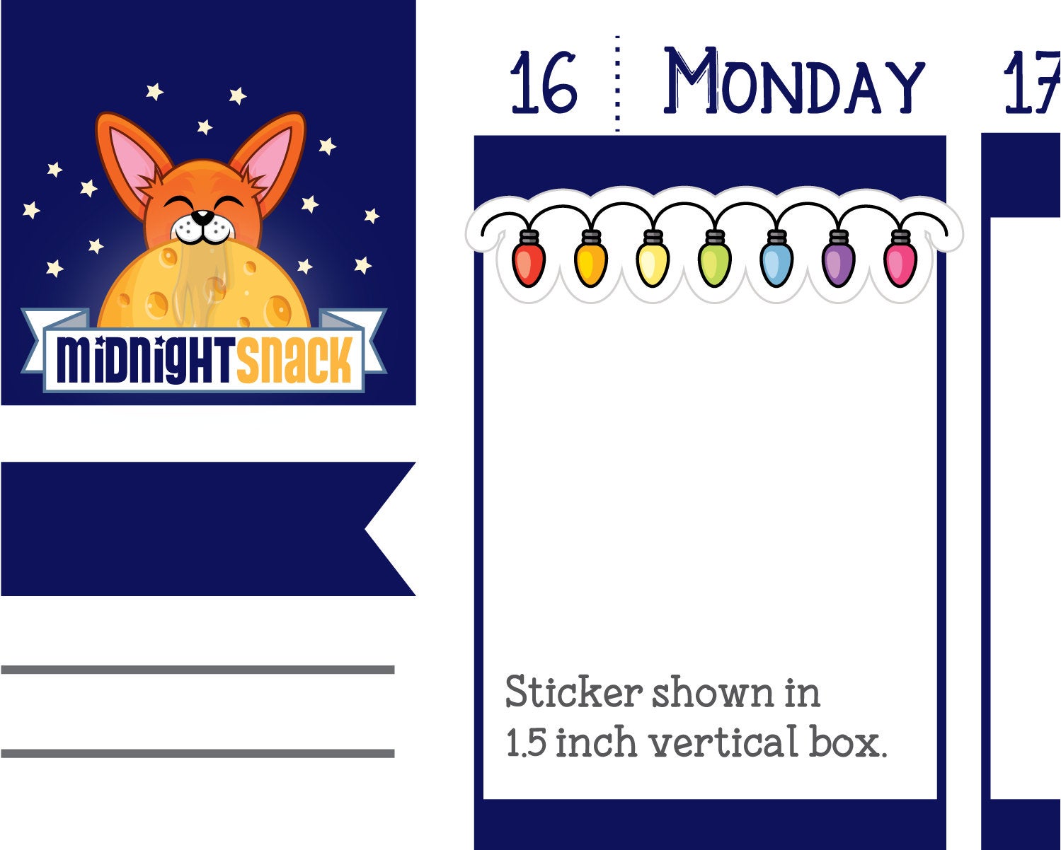 Christmas Lights Icon: Holiday Decorations Planner Stickers Midnight Snack Planner