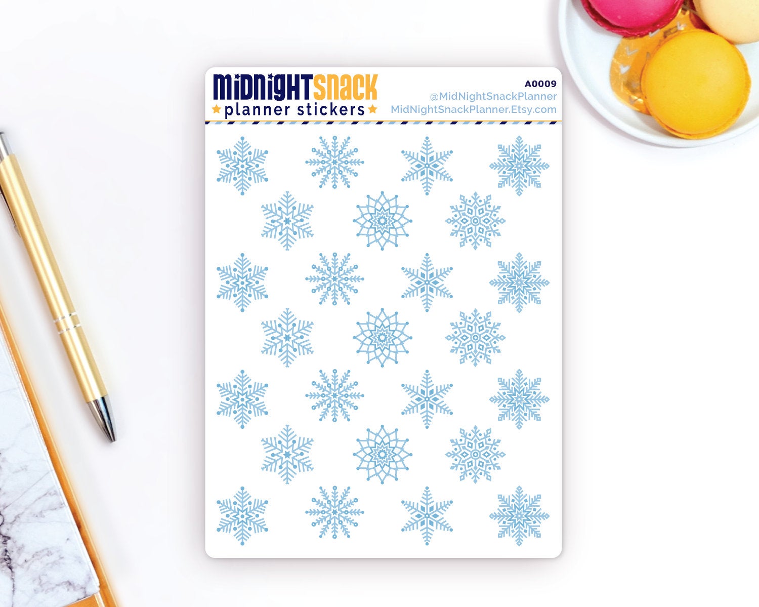 Snowflake Icon: Winter Weather Planner Stickers Midnight Snack Planner