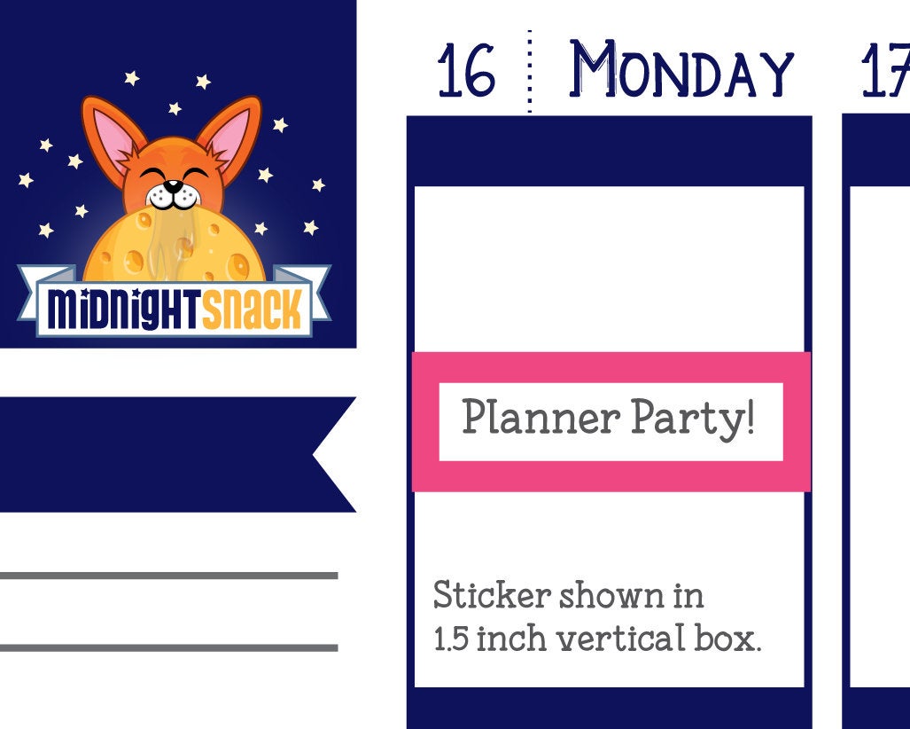 Multi-Colored Quarter Boxes Planner Stickers Midnight Snack Planner