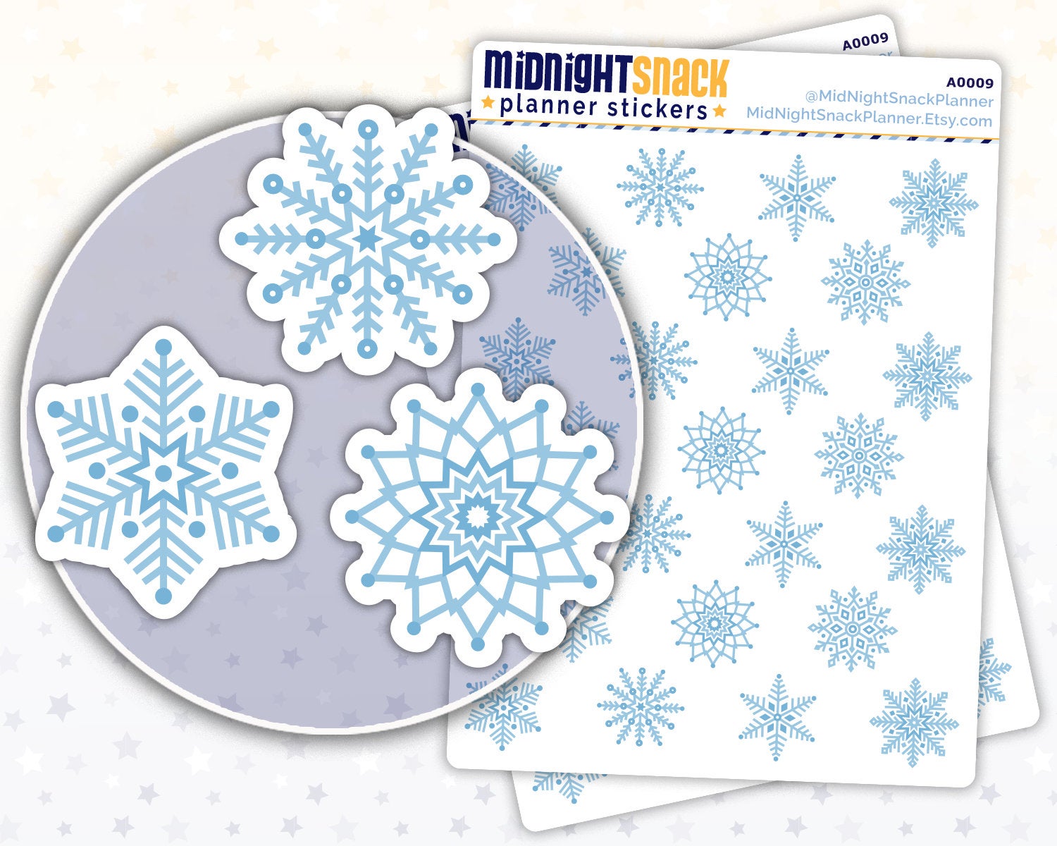 Snowflake Icon: Winter Weather Planner Stickers Midnight Snack Planner