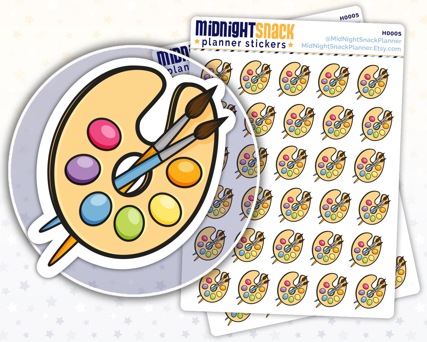 Paint Palette Icon: Art Planner Stickers Midnight Snack Planner