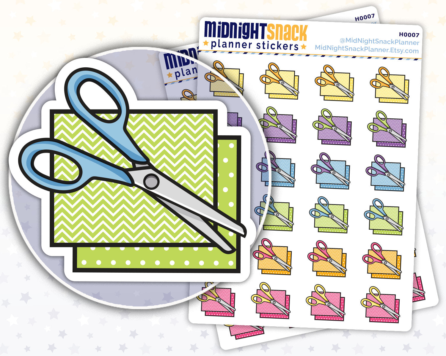 Paper Craft Icon: Scrapbooking Planner Stickers Midnight Snack Planner