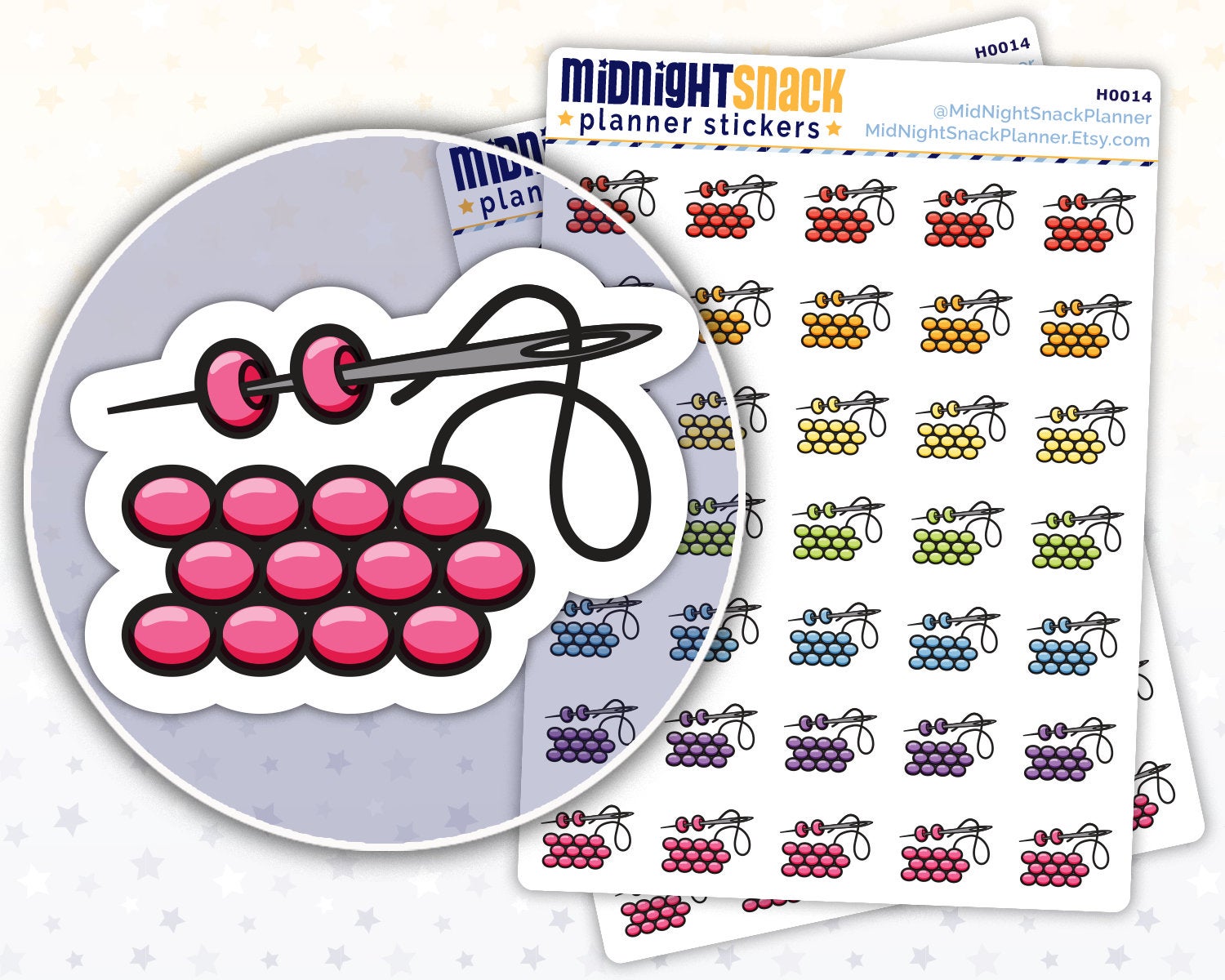 Jewelry and Bead Work: Craft Planner Stickers – Midnight Snack Planner