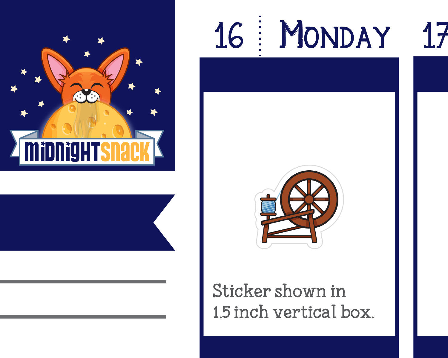 Spinning Wheel Icon: Craft Planner Stickers Midnight Snack Planner
