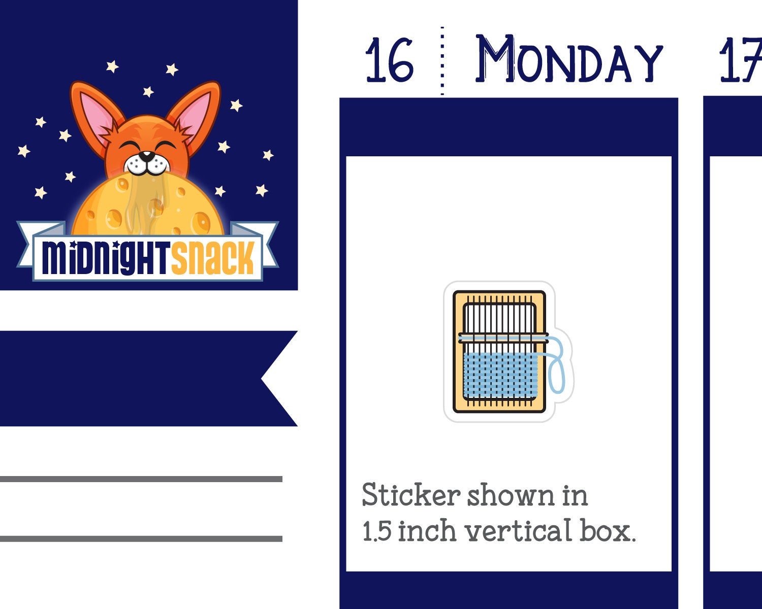 Loom Stickers Weaving Loom Icon: Craft Planner Stickers – Midnight Snack Planner