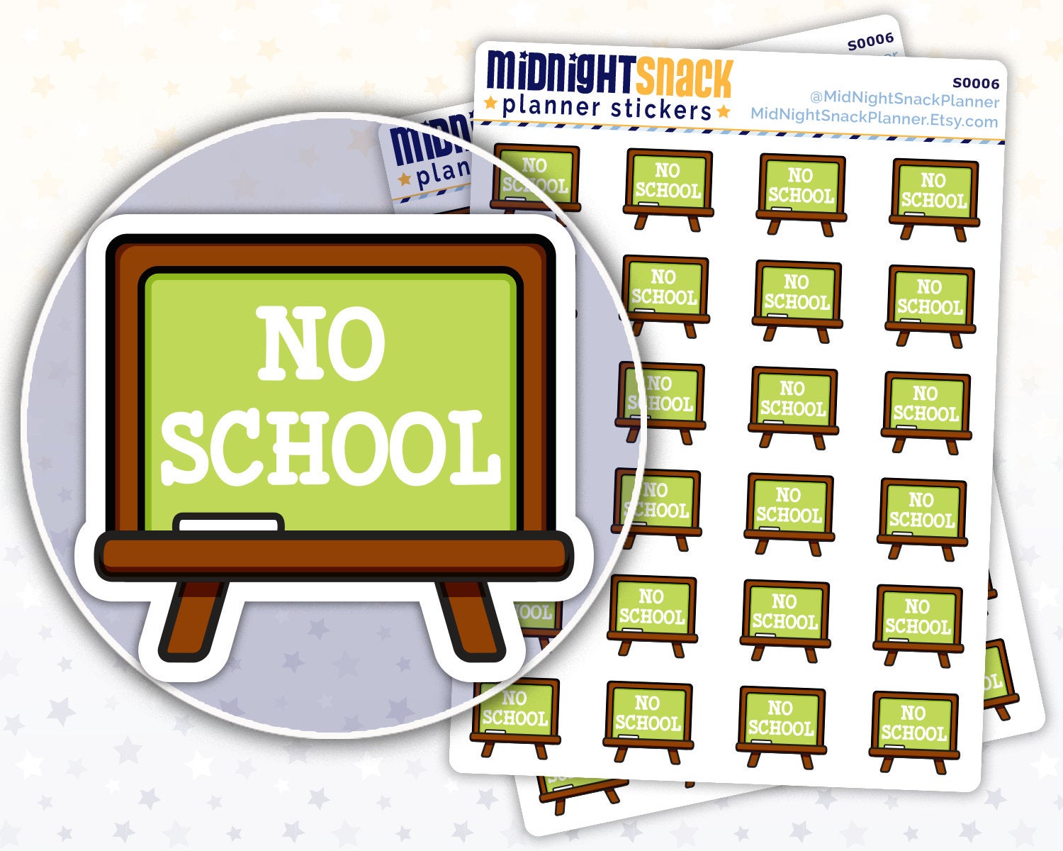 No School Icon Planner Sticker Midnight Snack Planner
