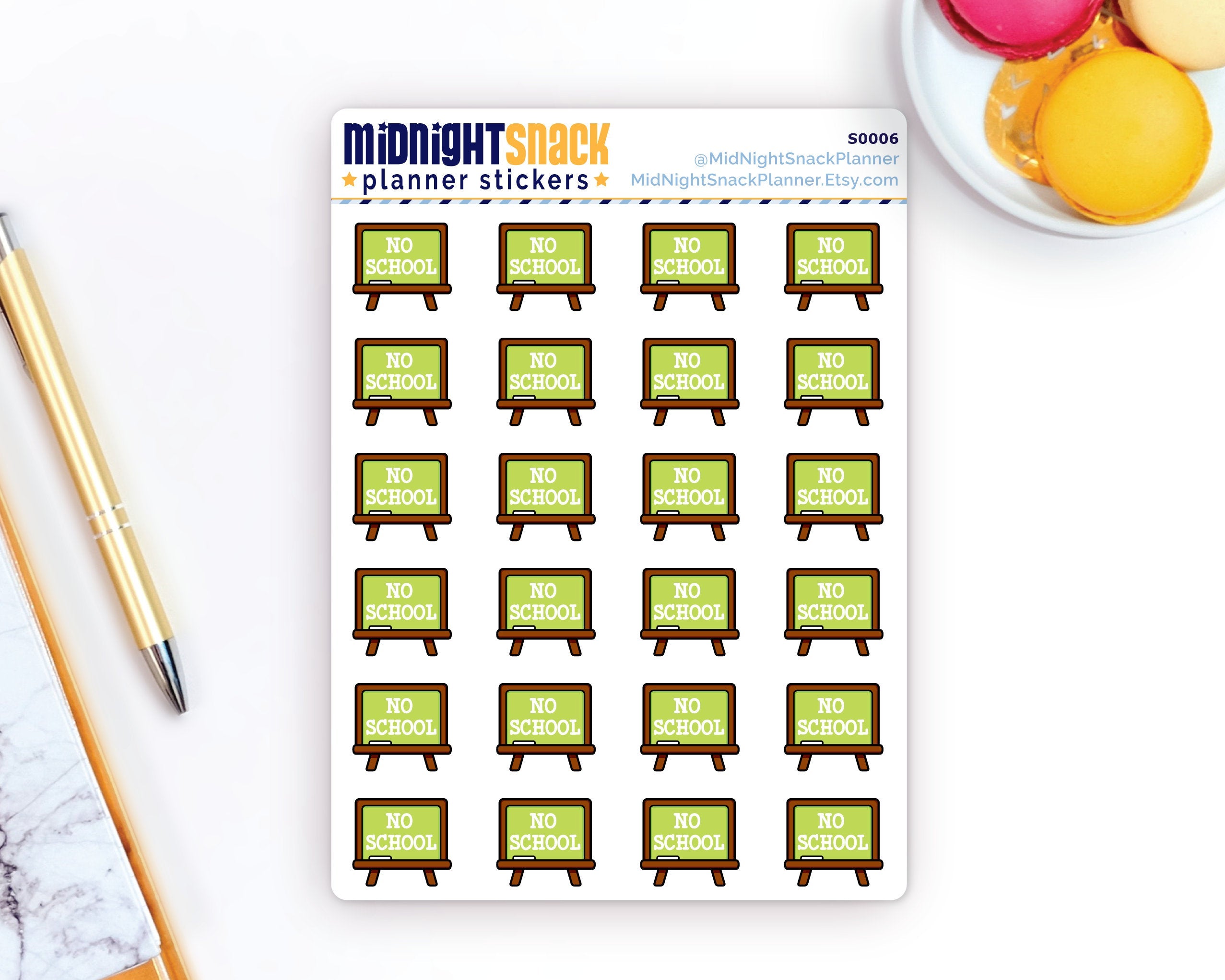 No School Icon Planner Sticker Midnight Snack Planner