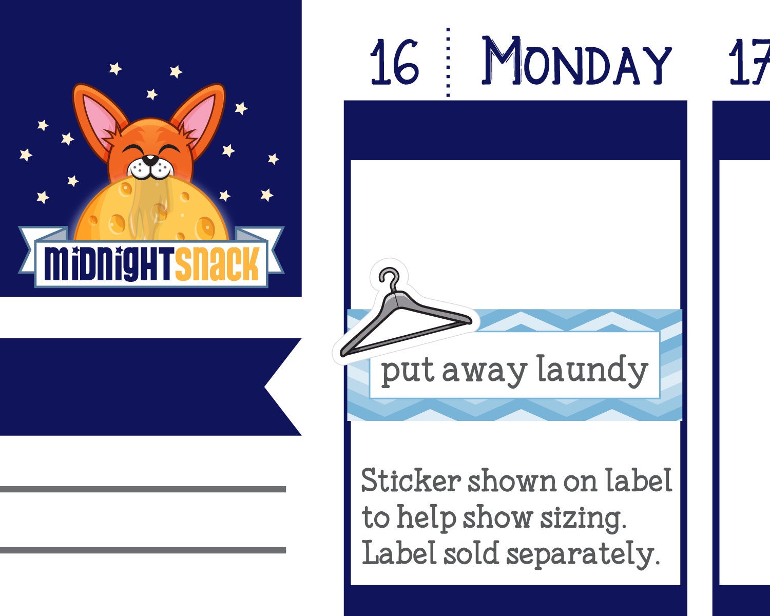 Clothes Hanger Icon: Laundry Planner Sticker Midnight Snack Planner