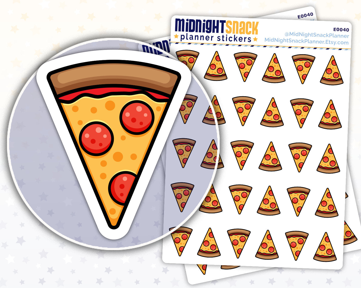 Order Pizza Icon: Meal Planning Planner Stickers Midnight Snack Planner
