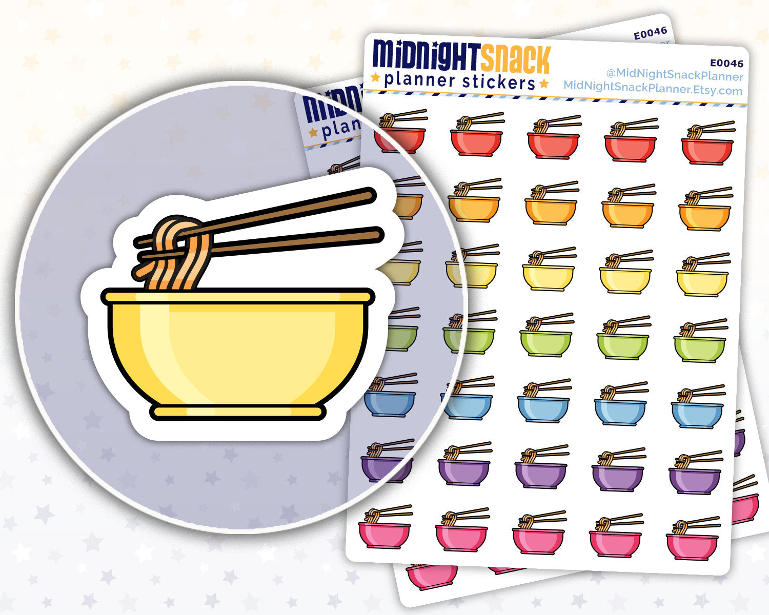 Order Asian Food Icon: Meal Planning Planner Stickers Midnight Snack Planner