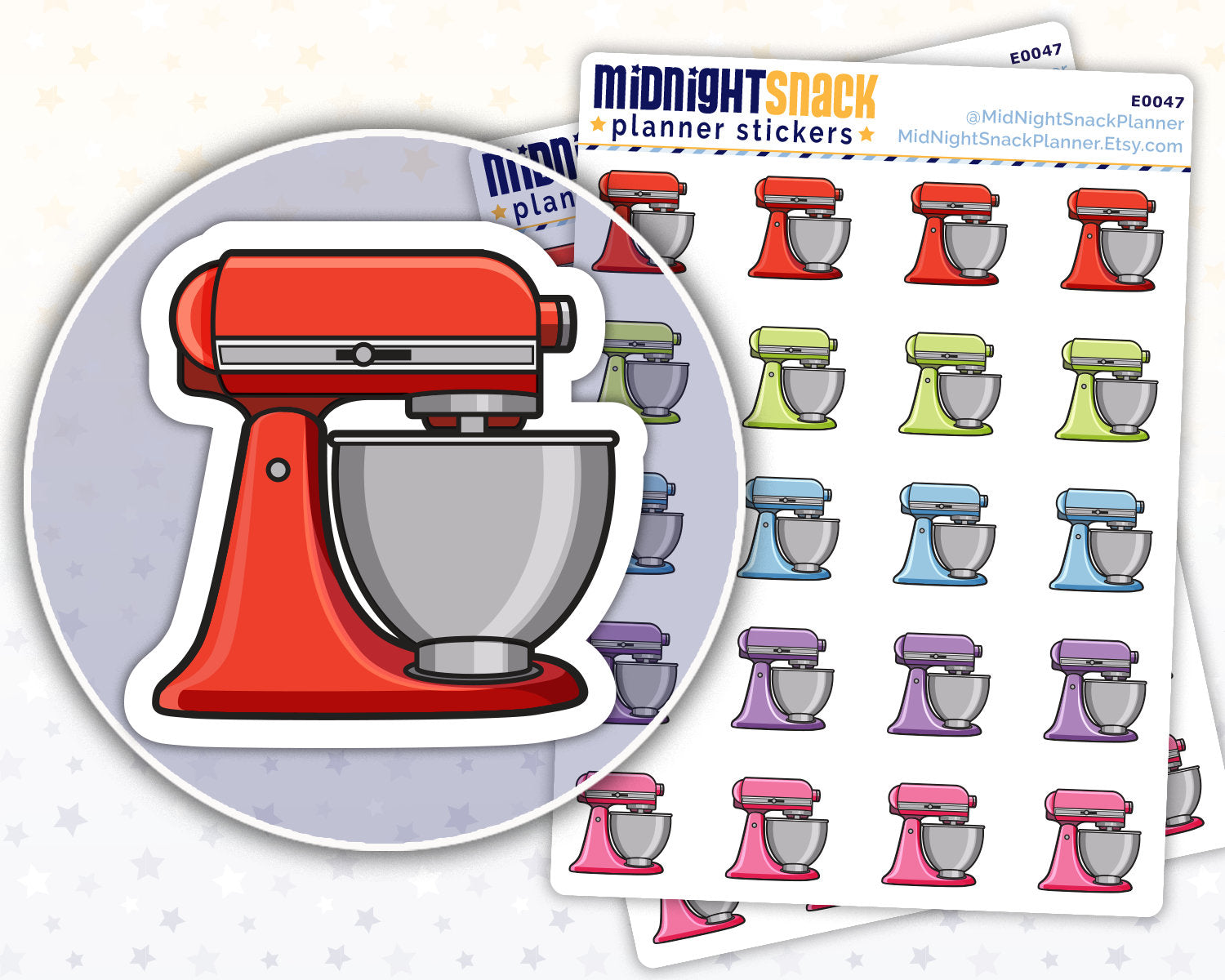 Stand Mixer Icon: Baking Planner Stickers Midnight Snack Planner