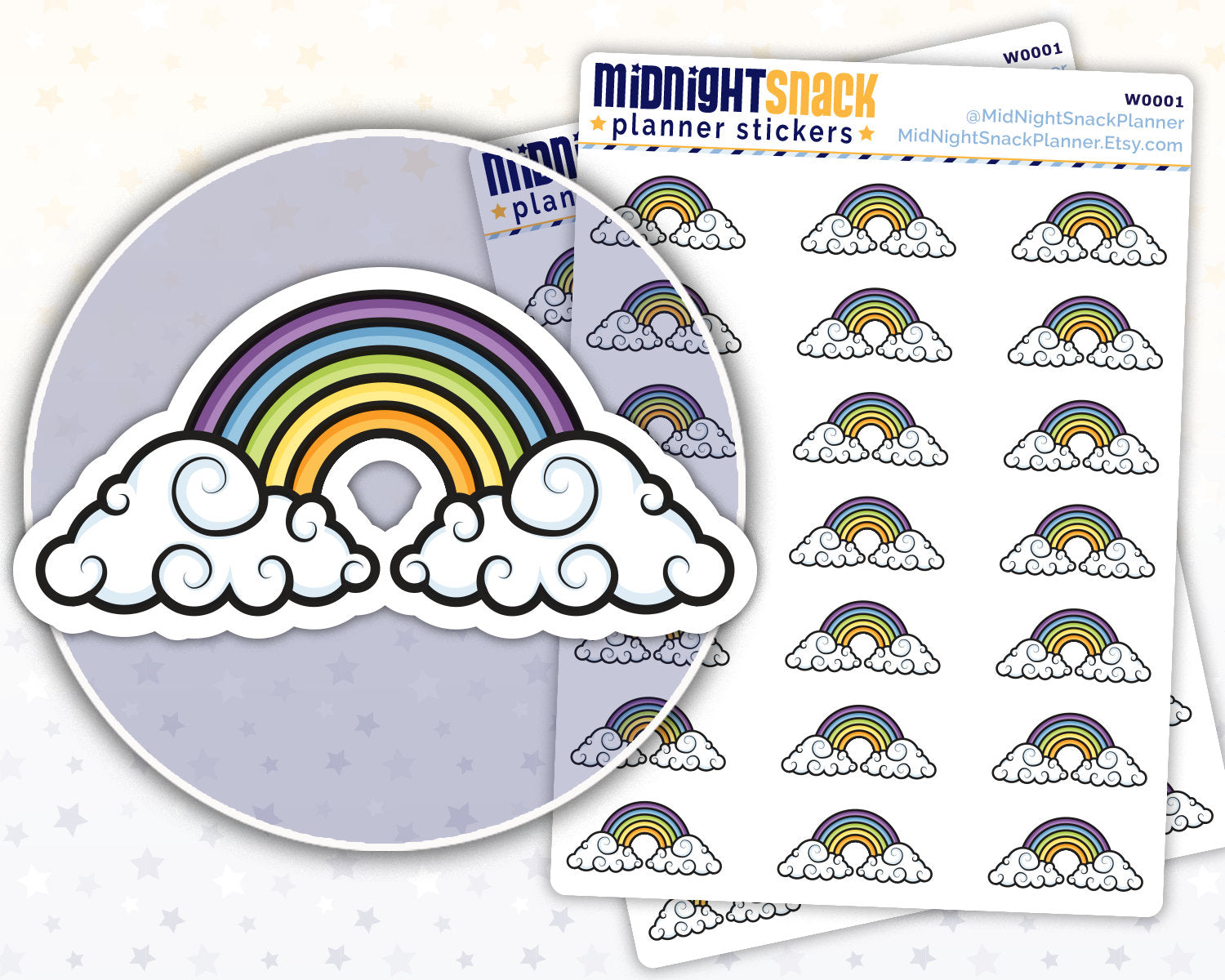 Rainbow Icon: Weather Planner Stickers Midnight Snack Planner