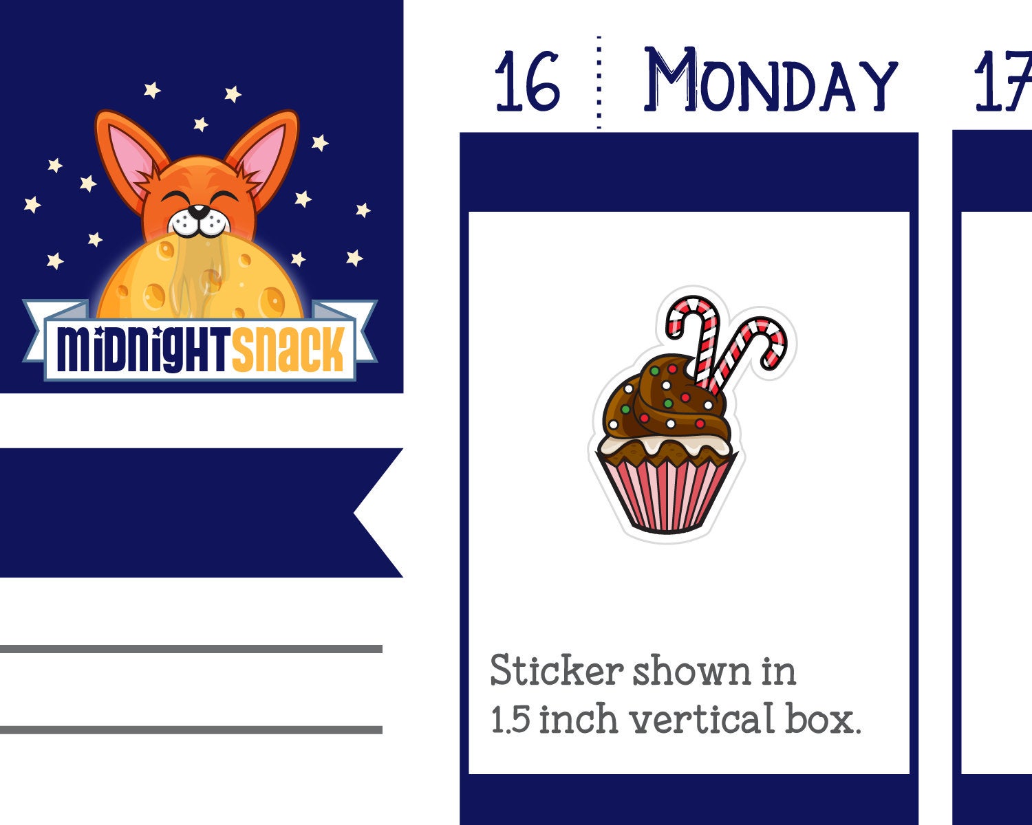 Christmas Cupcake Icons: Holiday Baking Planner Stickers Midnight Snack Planner