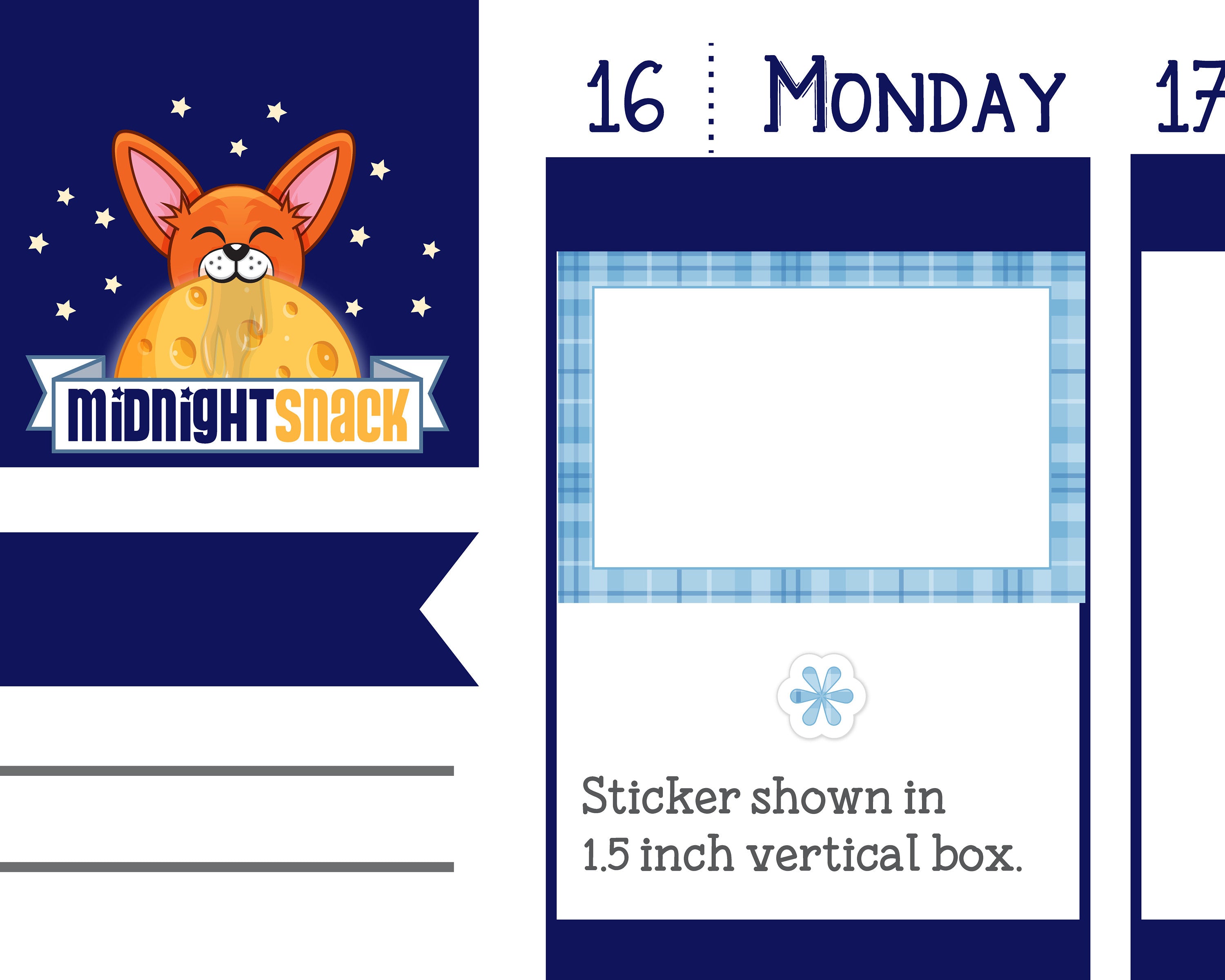 Plaid Multi-Colored Half Boxes with Bonus Asterisk Planner Stickers Midnight Snack Planner