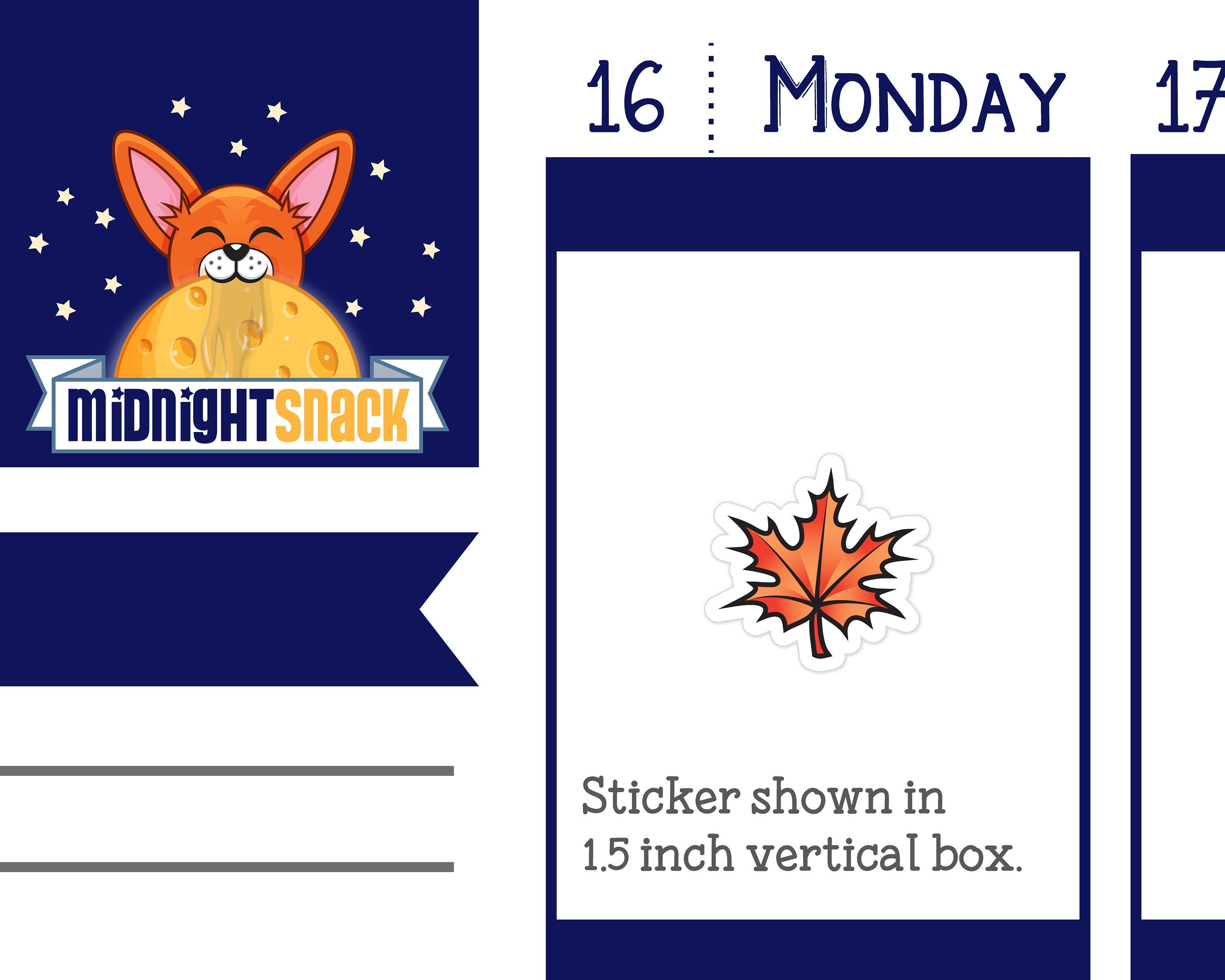Maple Leaf Icon: Fall Weather Planner Stickers Midnight Snack Planner