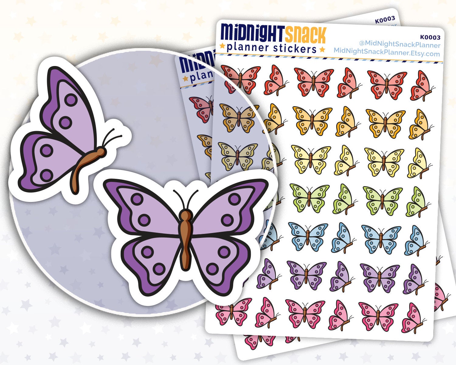 Butterfly Icon: Spring Garden Planner Stickers Midnight Snack Planner