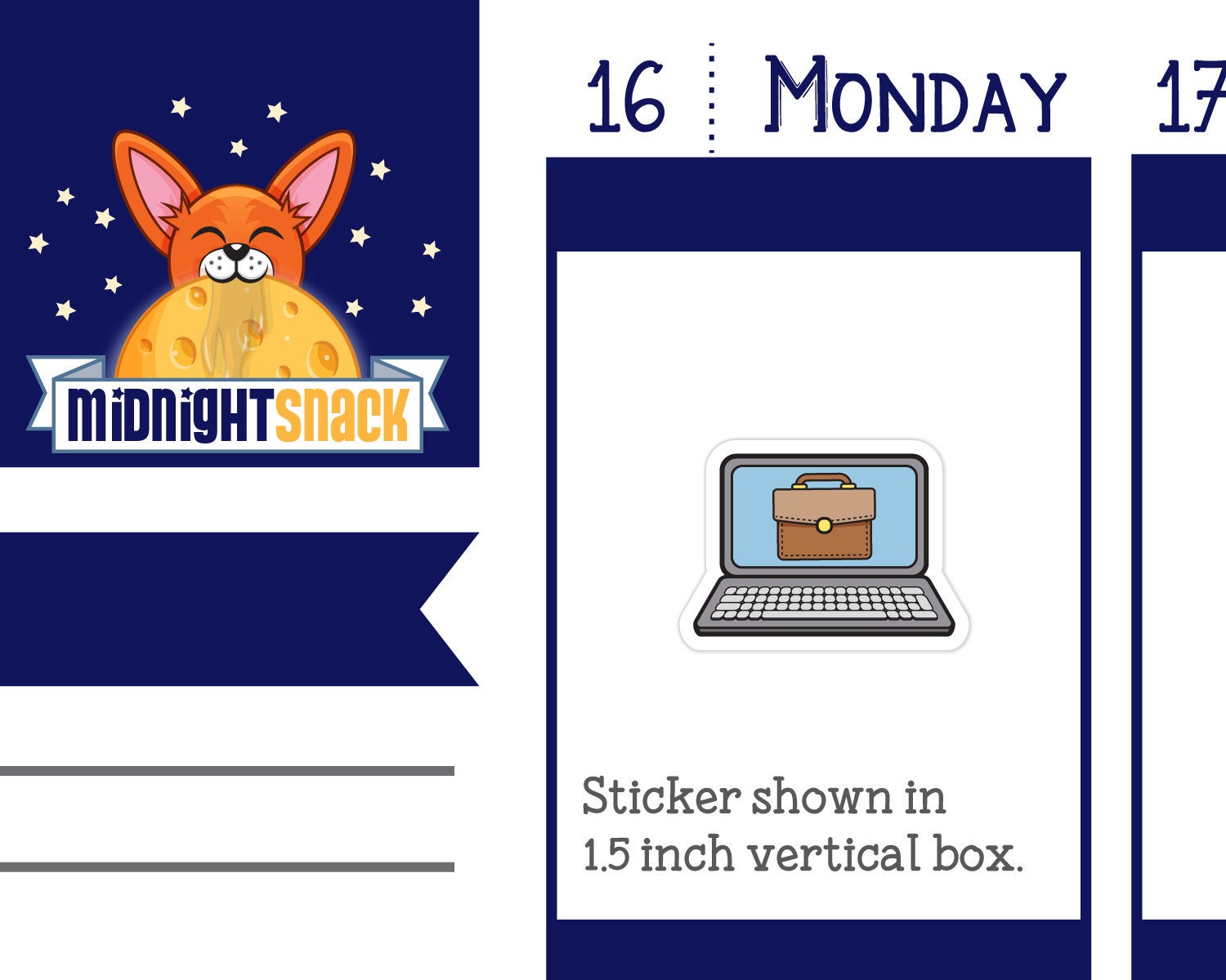 Work from Home Icon: Remote Work Planner Sticker Midnight Snack Planner