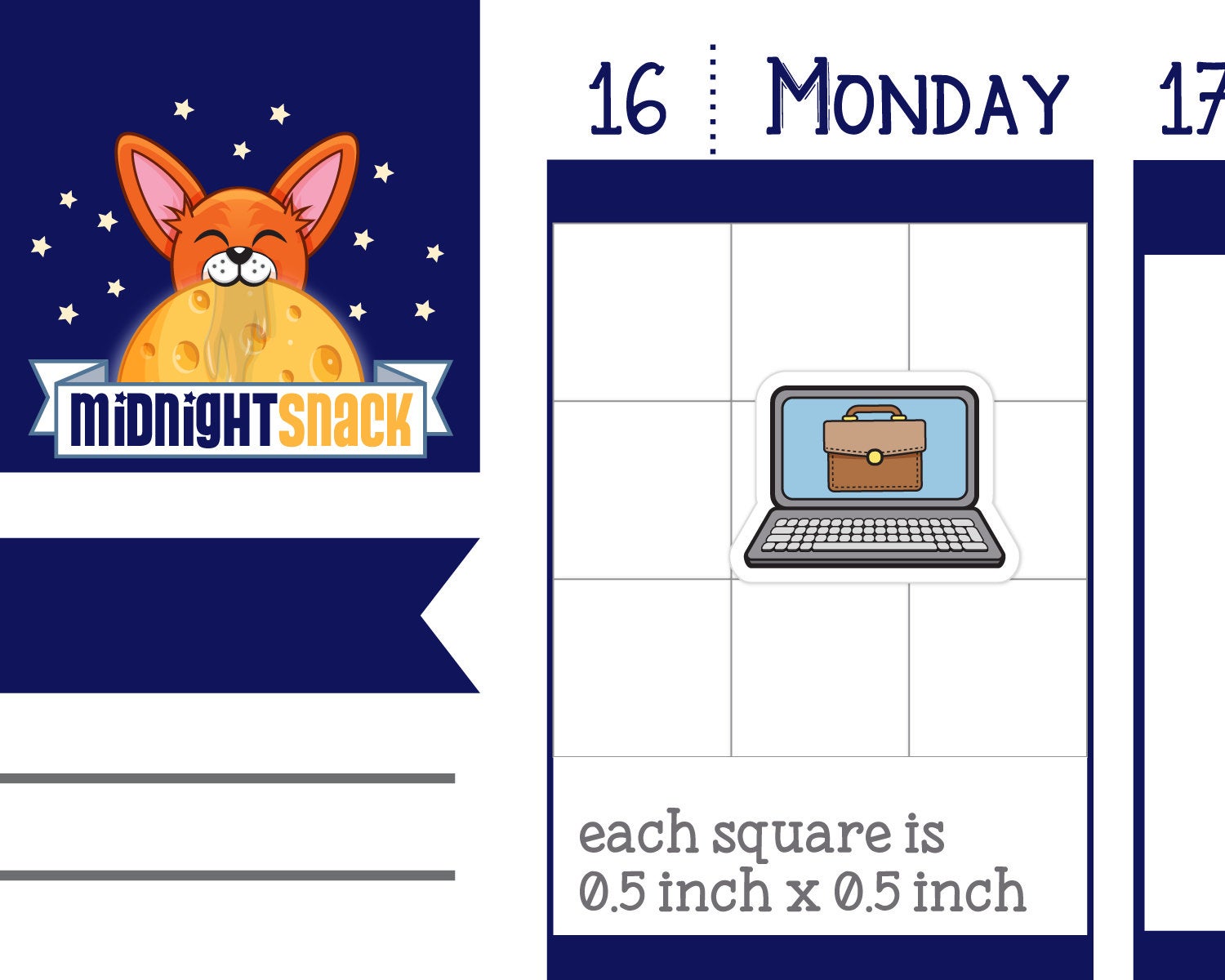 Work from Home Icon: Remote Work Planner Sticker Midnight Snack Planner