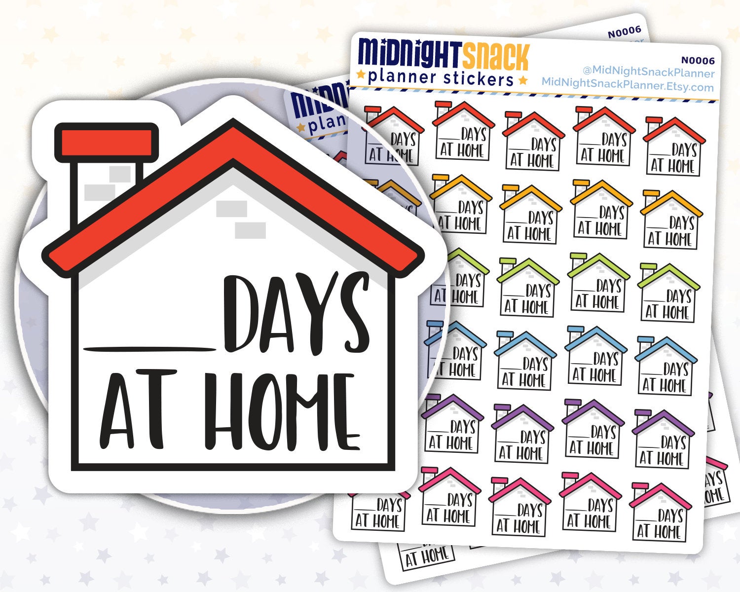 Stay Home Stay Safe: Quarantine Counter Planner Stickers Midnight Snack Planner