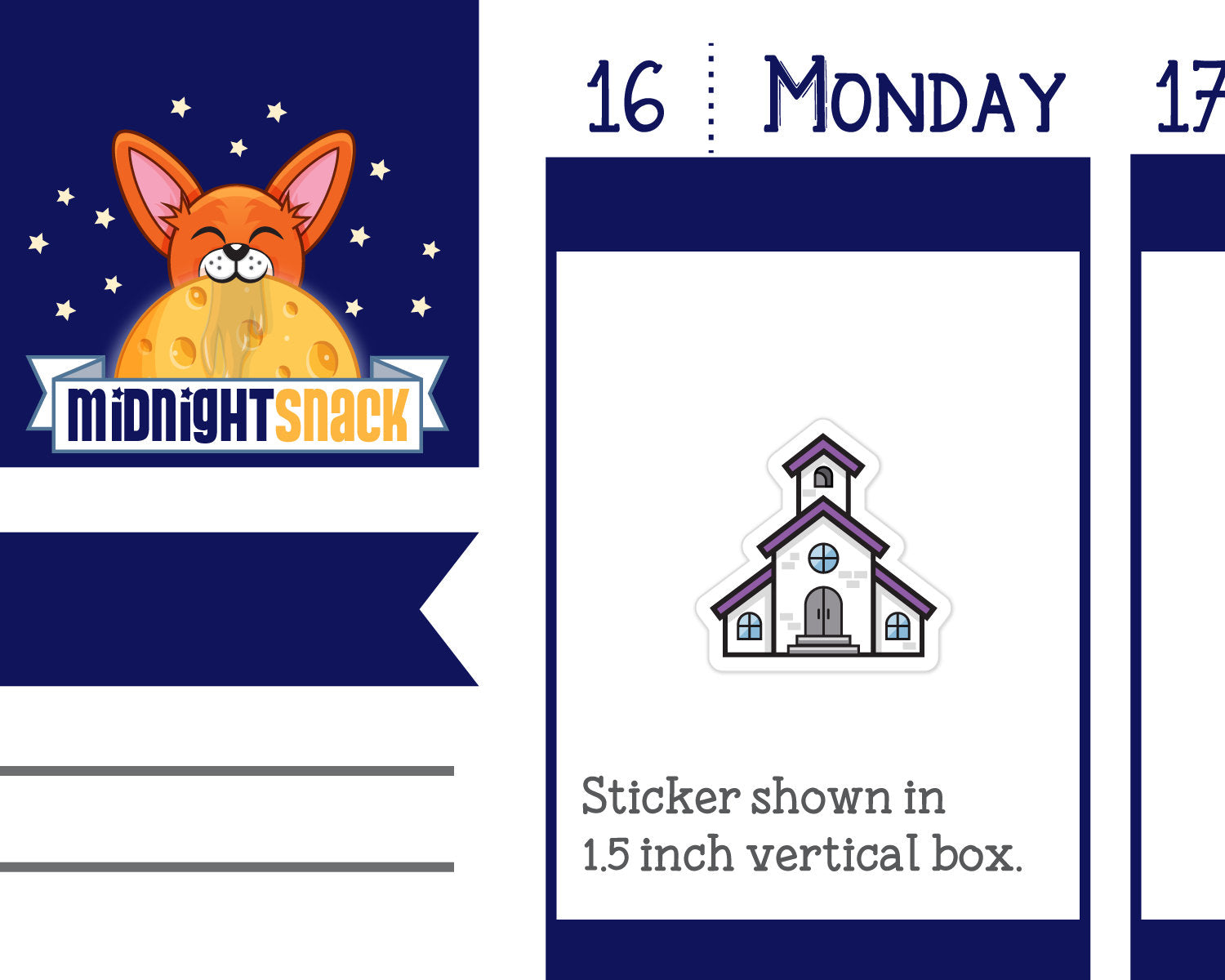 Church Icon: Religious Planner Stickers Midnight Snack Planner