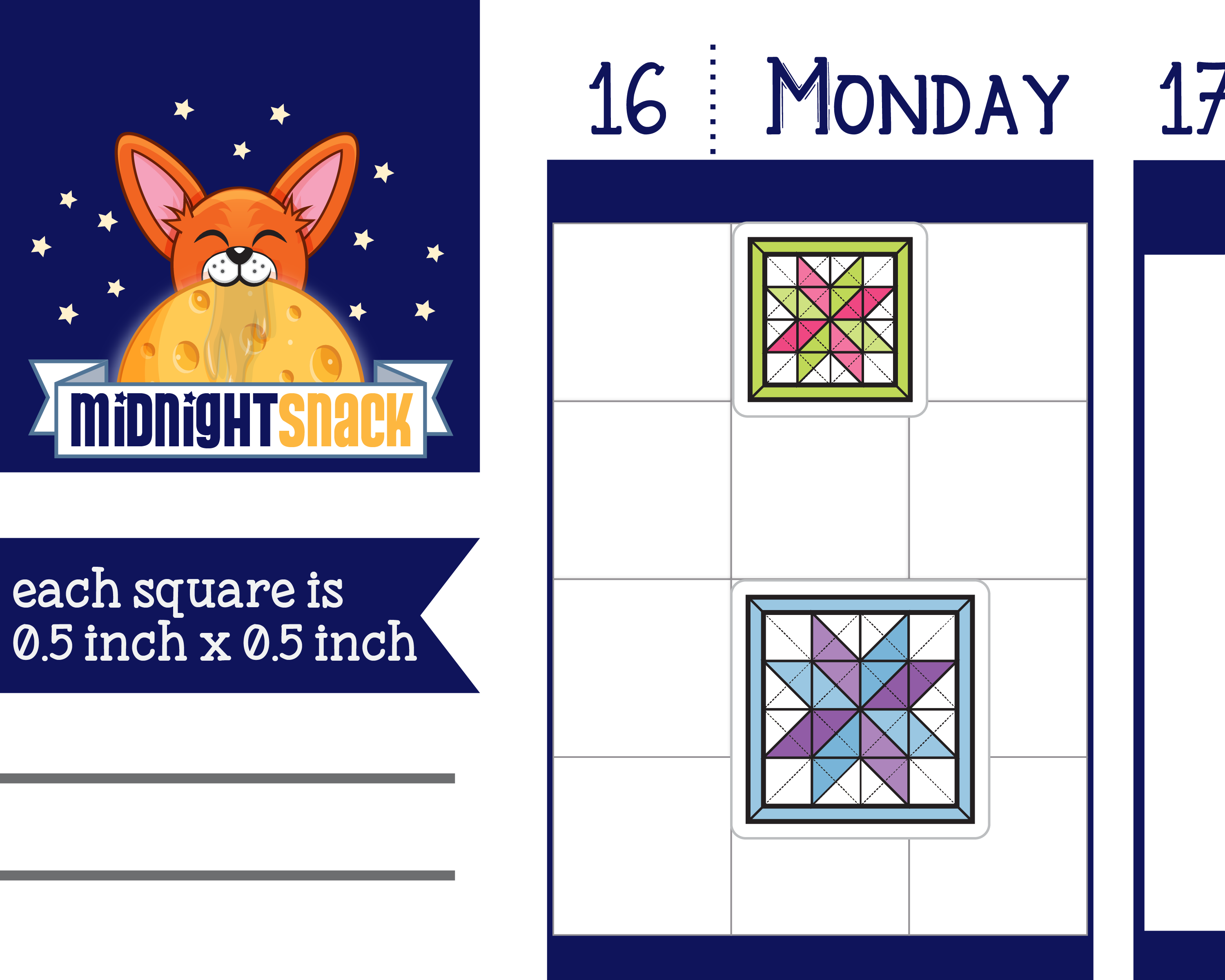 Quilting Icon: Sewing Planner Stickers Midnight Snack Planner